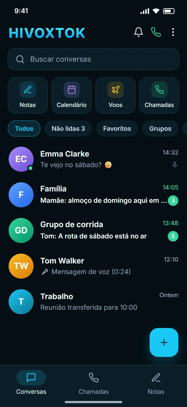 Todos os seus chats em um só lugar