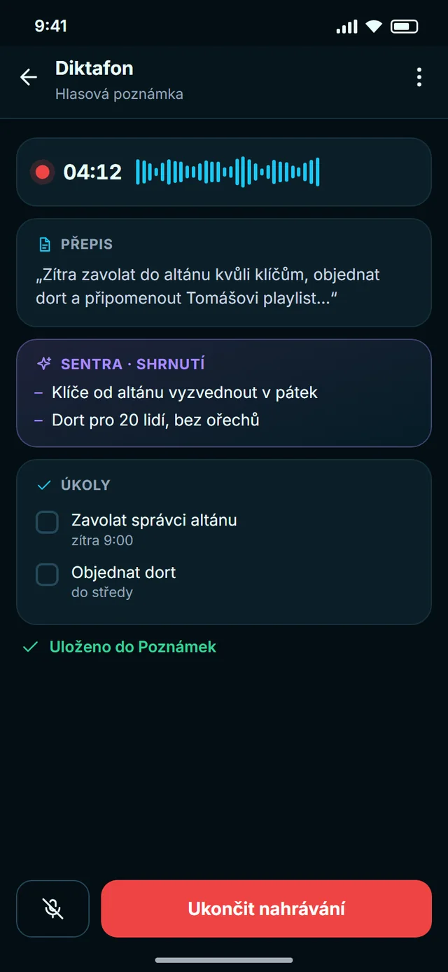 Namluvte to, SENTRA to sepíše